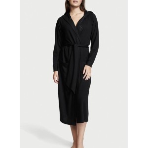 Халат Glow Waffle Long Hooded Black Robe