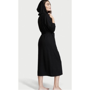 Халат Glow Waffle Long Hooded Black Robe