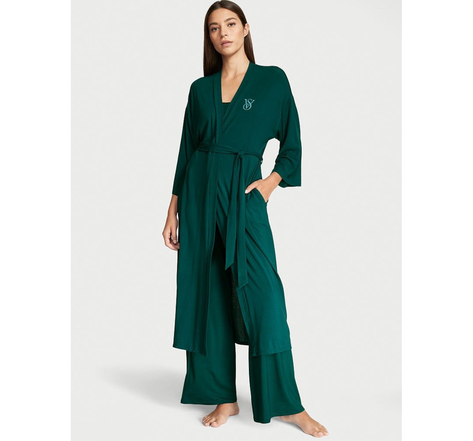Пижама Modal 3-Piece PJ Set Deepest Green