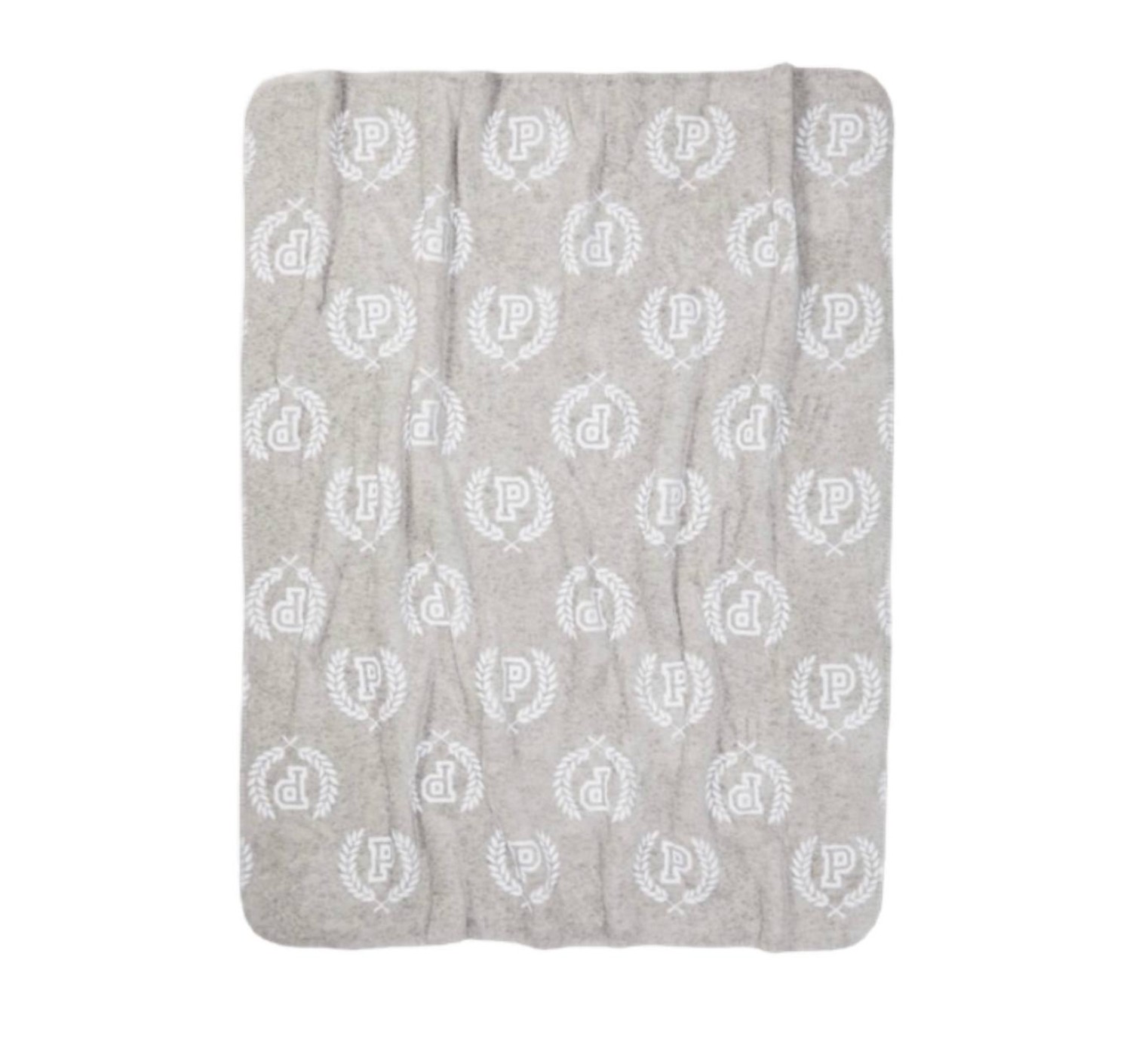Плед Plush Fleece Blanket Grey logo PINK