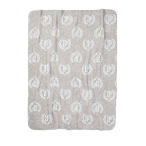 Плед Plush Fleece Blanket Grey logo PINK