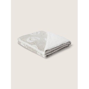 Плед Plush Fleece Blanket Grey logo PINK