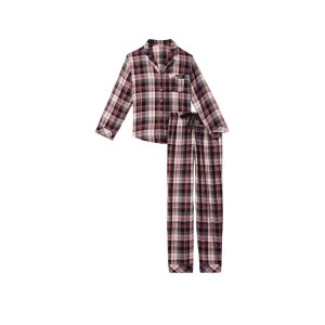 Пижама Victoria’s Secret Flannel Long PJ Set Pink plaid