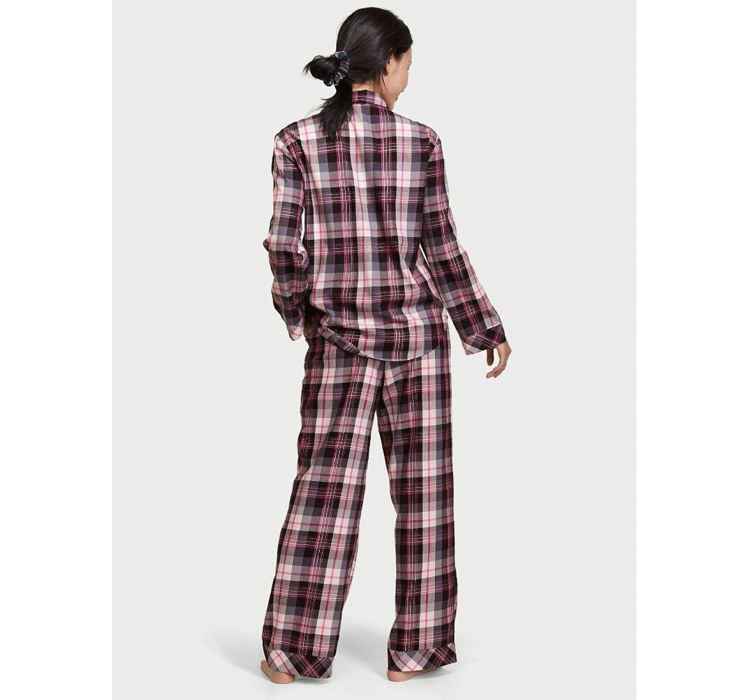 Пижама Victoria’s Secret Flannel Long PJ Set Pink plaid