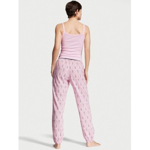 Пижама Cotton Tank Jogger Pajama Set Pink logo