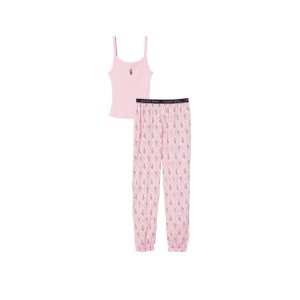 Пижама Cotton Tank Jogger Pajama Set Pink logo