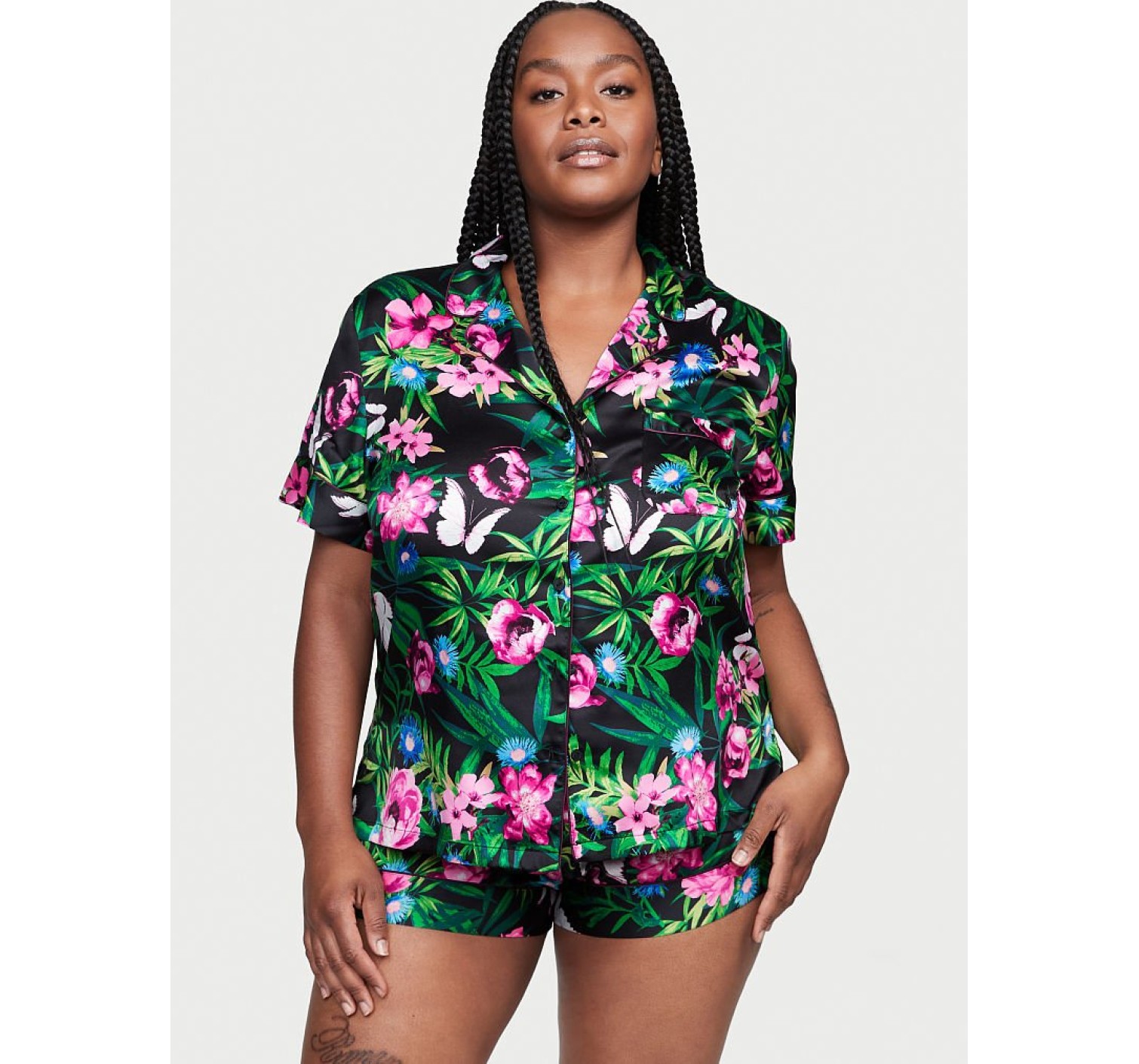 Сатиновая пижама Satin Short Pj set Moody Floral