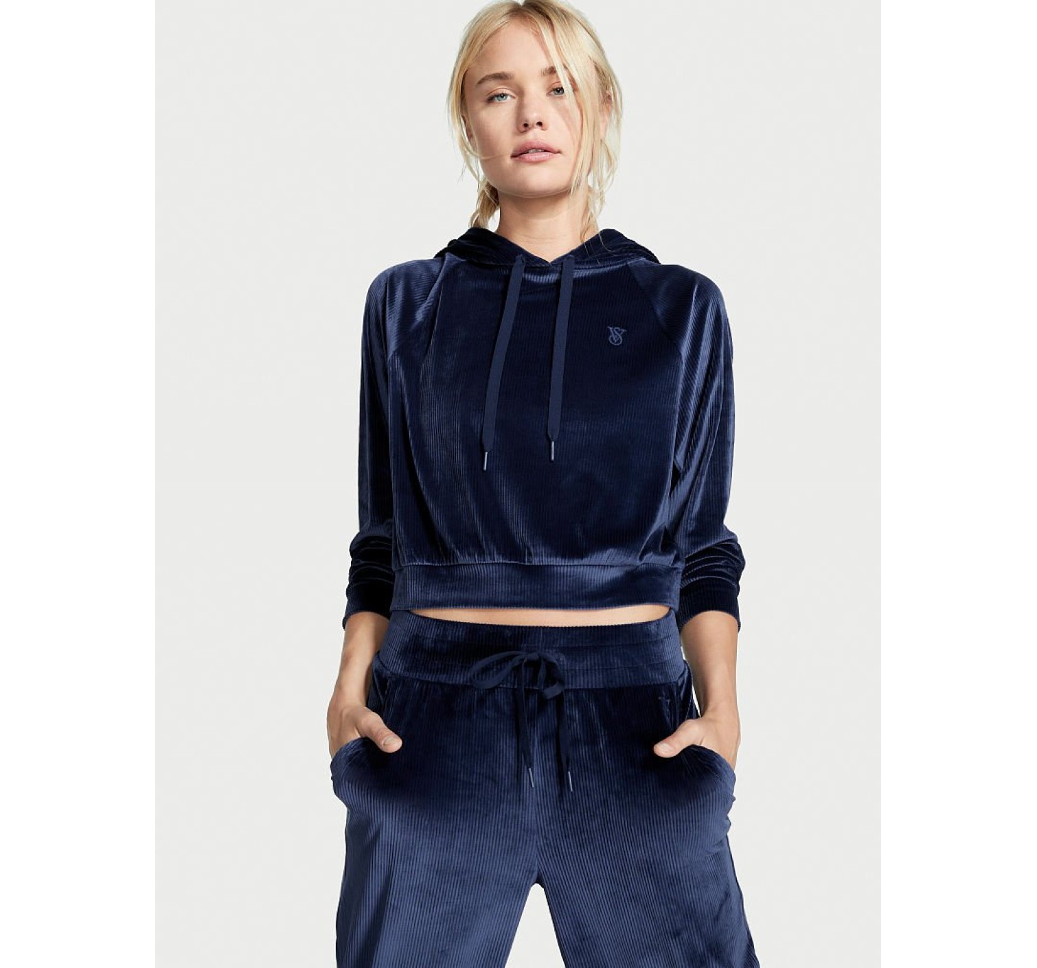 Велюровий спортивний костюм Вікторія Сікрет Ribbed Velour Hoodies Jogger