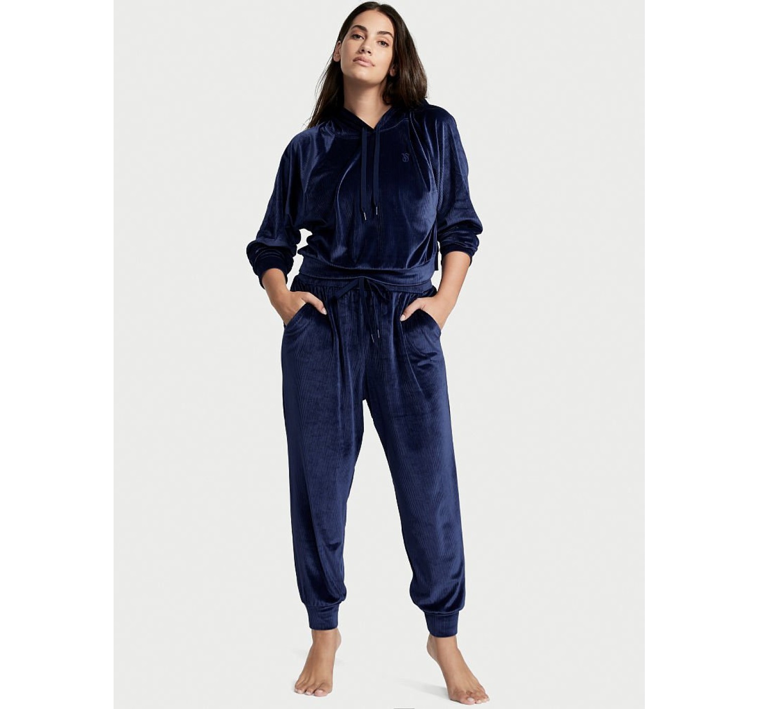 Велюровий спортивний костюм Вікторія Сікрет Ribbed Velour Hoodies Jogger