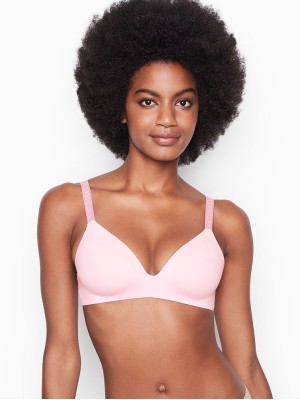 Бюстгальтер Victoria’s Secret Logo Bra Lightly Lined Wireless PINK