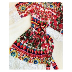 ТУНИКА С БАХРОМОЙ CUTEBERRY ПРИНТ ДОЛЬЧЕ