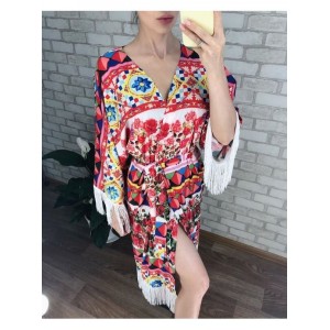 ТУНИКА С БАХРОМОЙ CUTEBERRY ПРИНТ ДОЛЬЧЕ