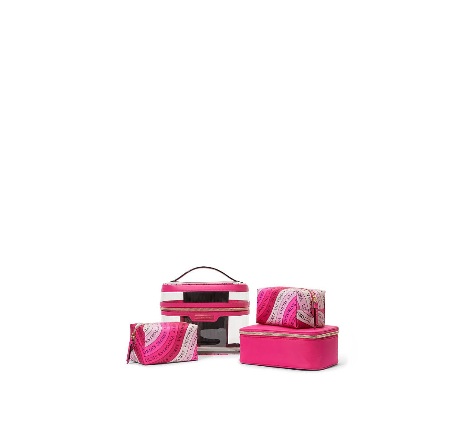 Набір косметичок 4-in-1 Train Case Beauty Bag Set Pink Swirl