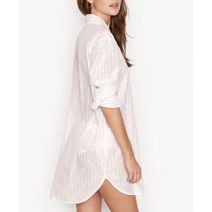 Нічна сорочка VS Cotton Slipshirt pink lurex stripes