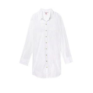 Нічна сорочка VS Cotton Slipshirt pink lurex stripes