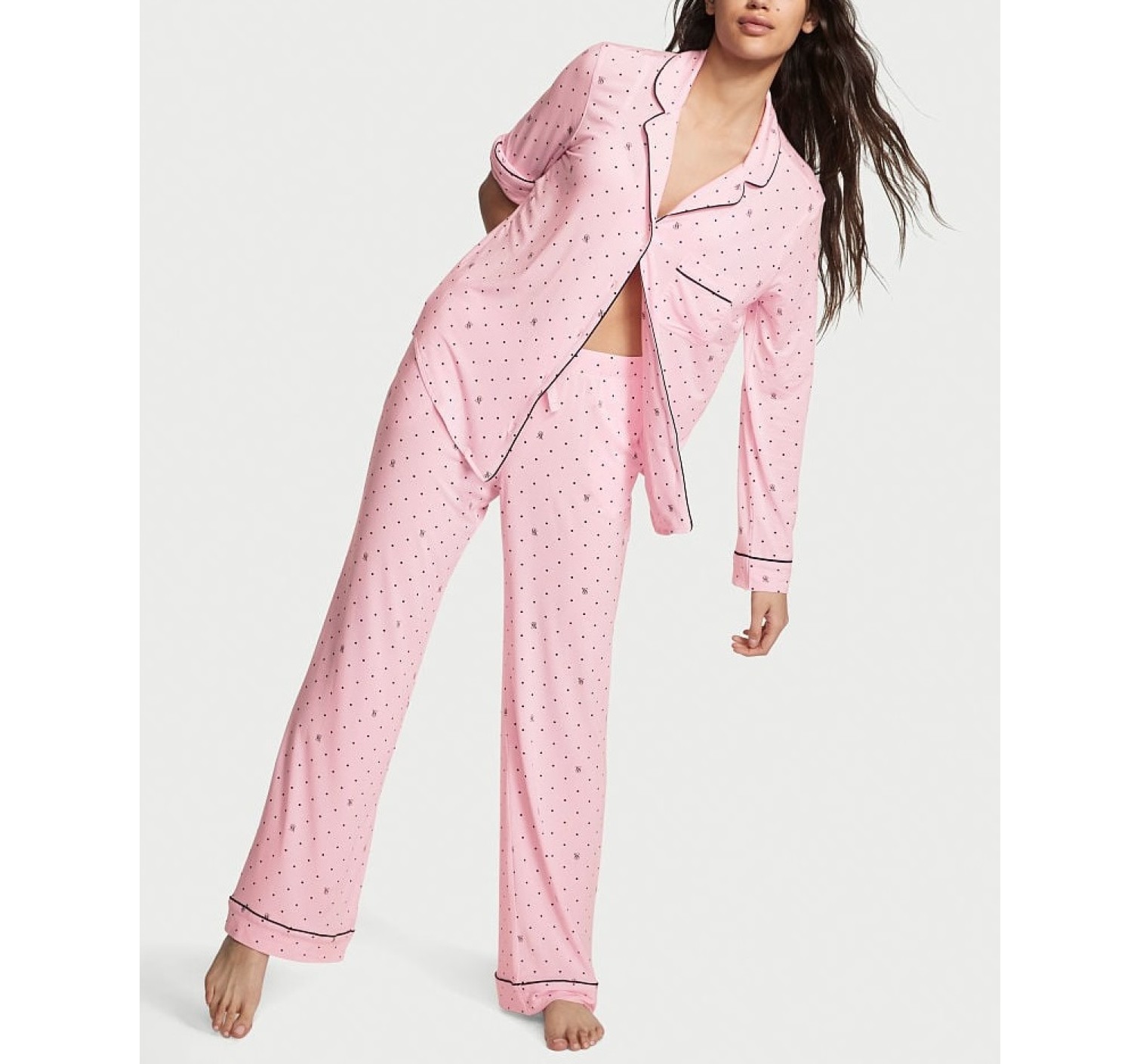 Піжама Modal Long Pajama Set Pretty Blossom Logo Pin Dot