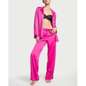Пижама Satin Long Pajama Set Fuchsia Frenzy