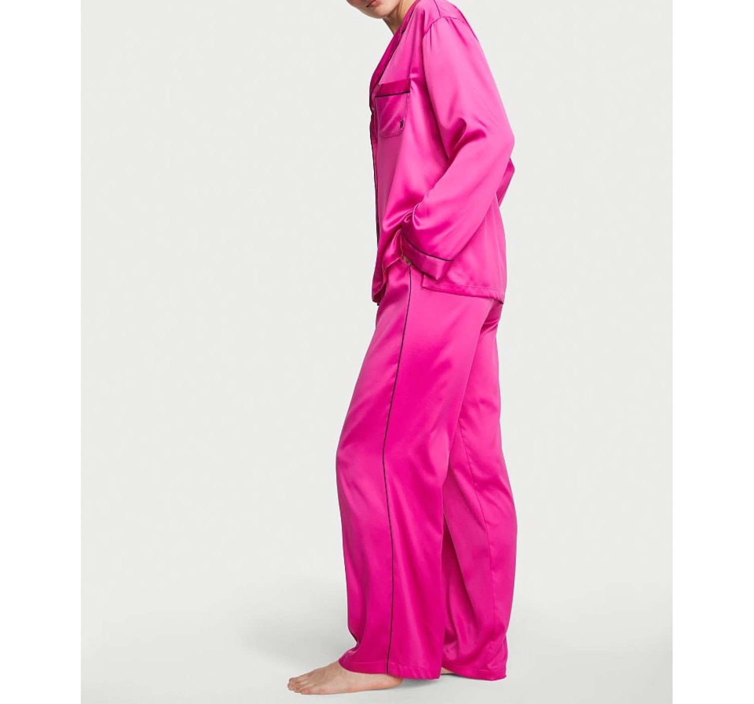 Пижама Satin Long Pajama Set Fuchsia Frenzy