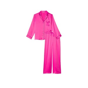 Пижама Satin Long Pajama Set Fuchsia Frenzy