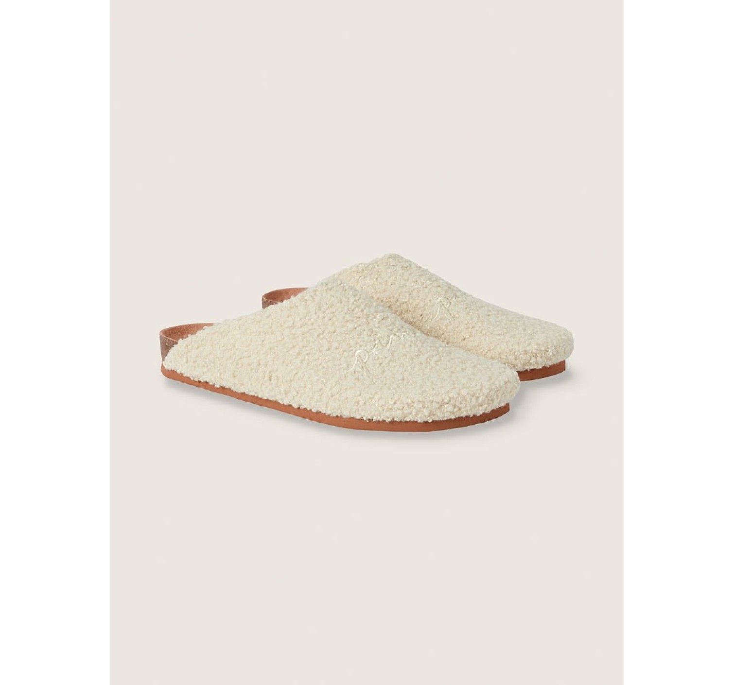 Тапочки Сабо PINK Cozy-Plush Clogs Beige