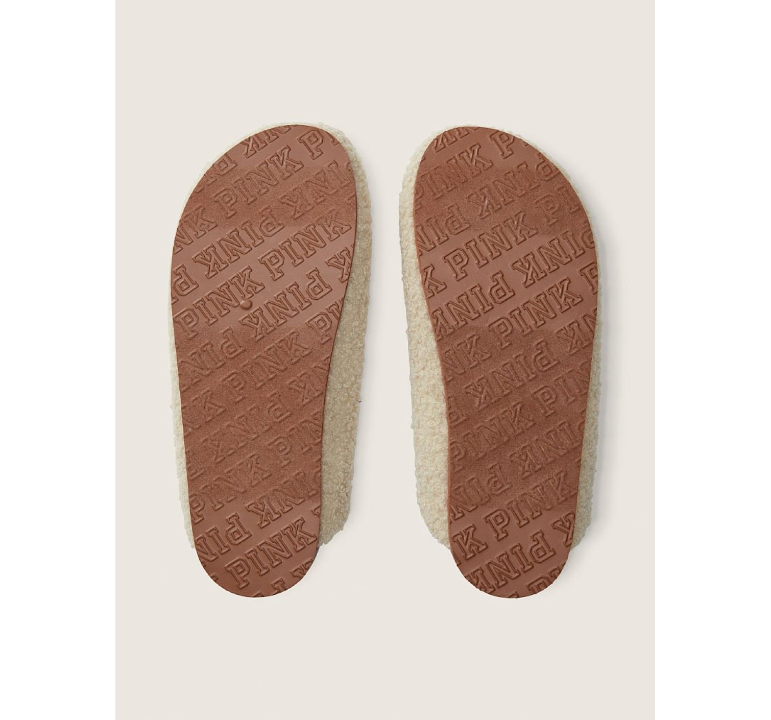 Тапочки Сабо PINK Cozy-Plush Clogs Beige
