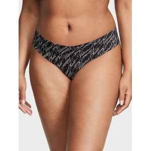 Трусики No-Show Thong Panty Black Victoria Script