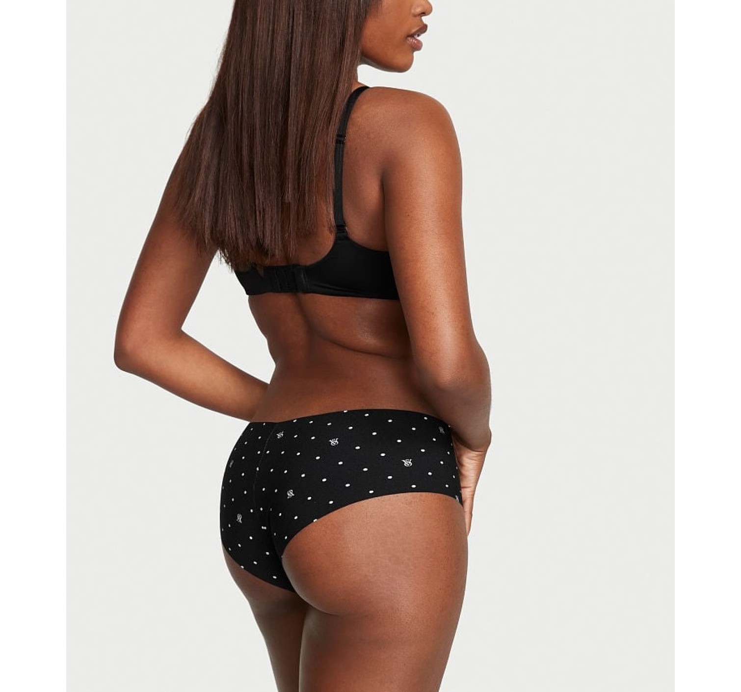 Трусики No-Show Cheeky Panty Black VS Black Logo Dot
