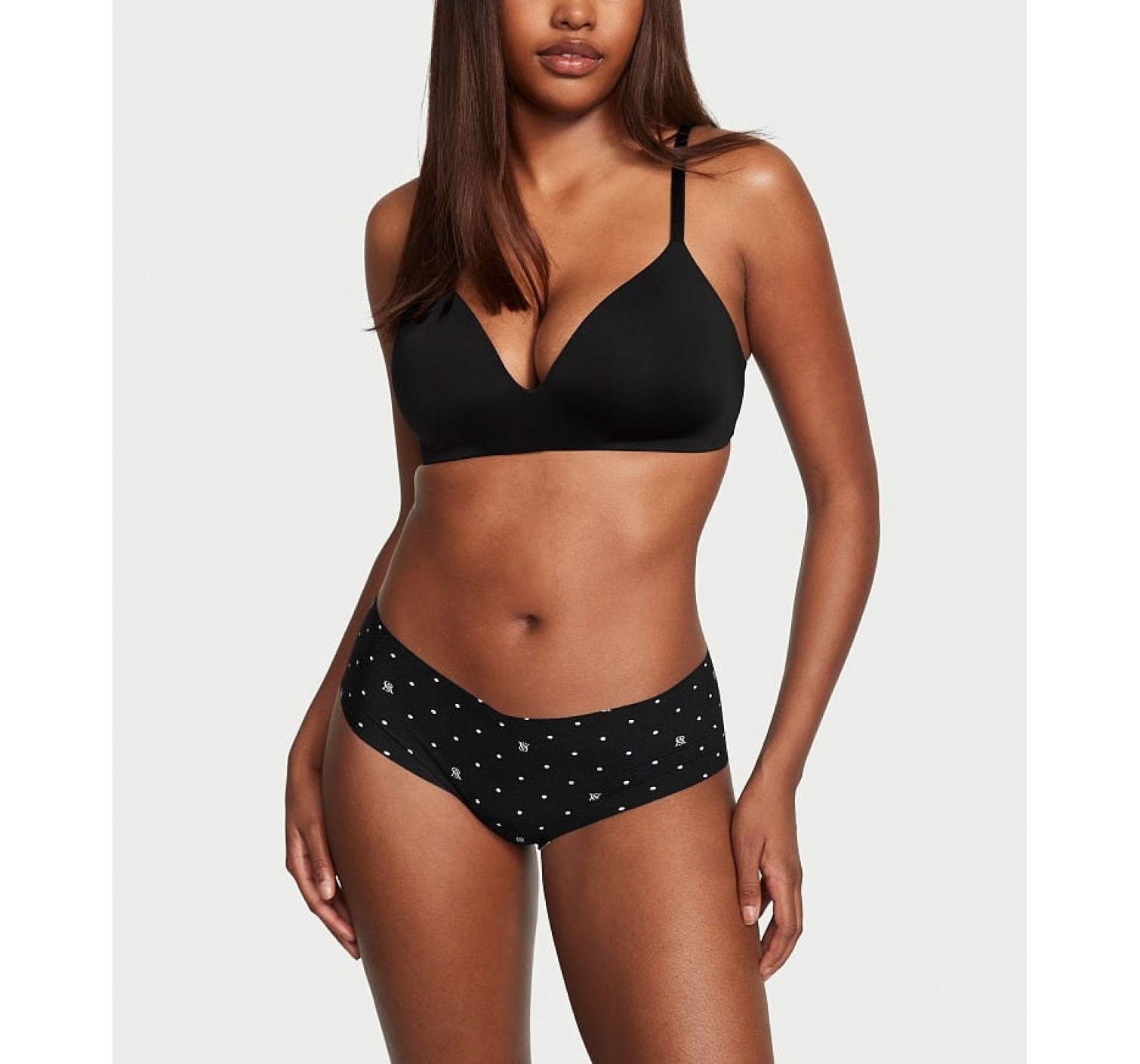 Трусики No-Show Cheeky Panty Black VS Black Logo Dot