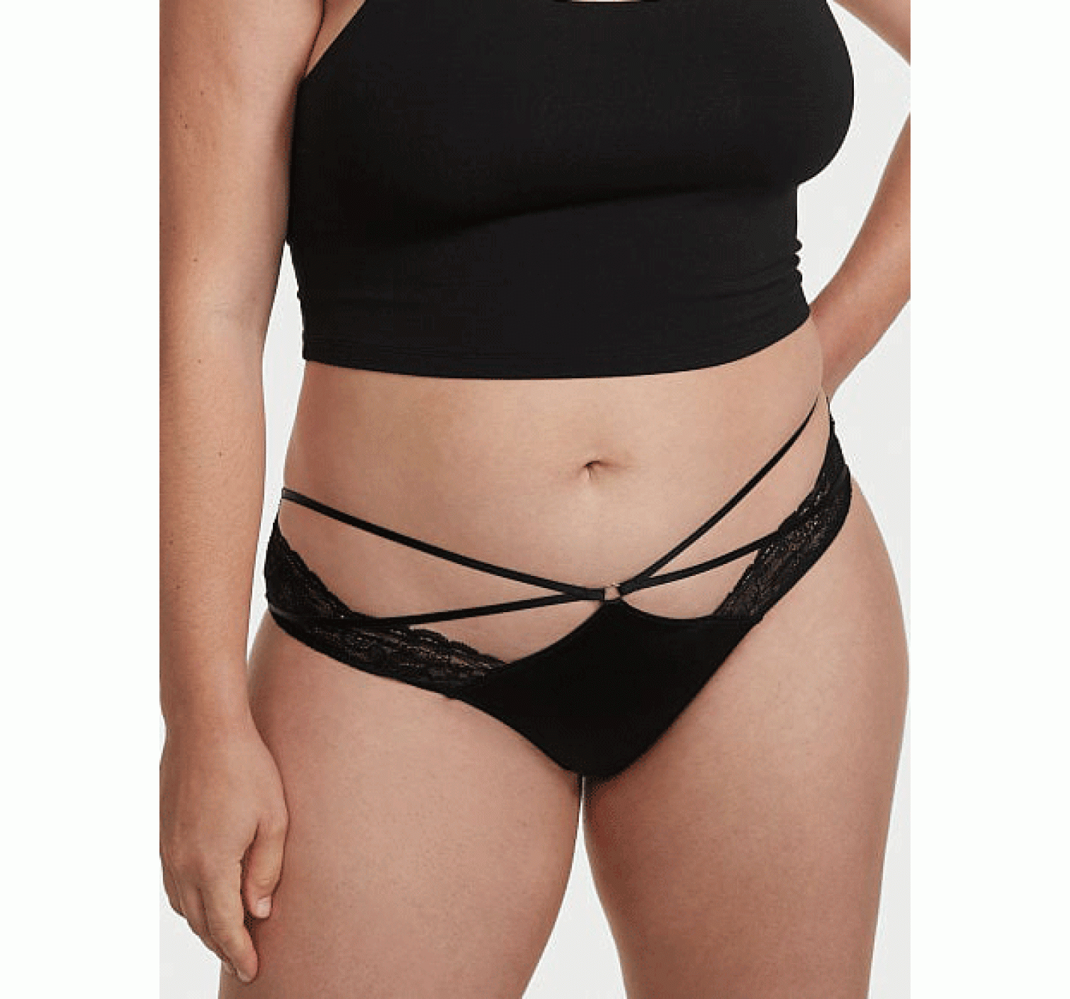 Комплект білизни Push-up Lace Black Strappy Set