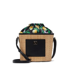 Сумка The Victoria Cinch-Top Crossbody Natural Raffia Citrus