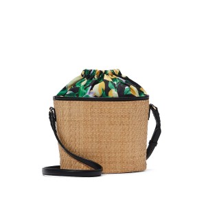 Сумка The Victoria Cinch-Top Crossbody Natural Raffia Citrus