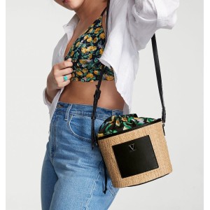 Сумка The Victoria Cinch-Top Crossbody Natural Raffia Citrus