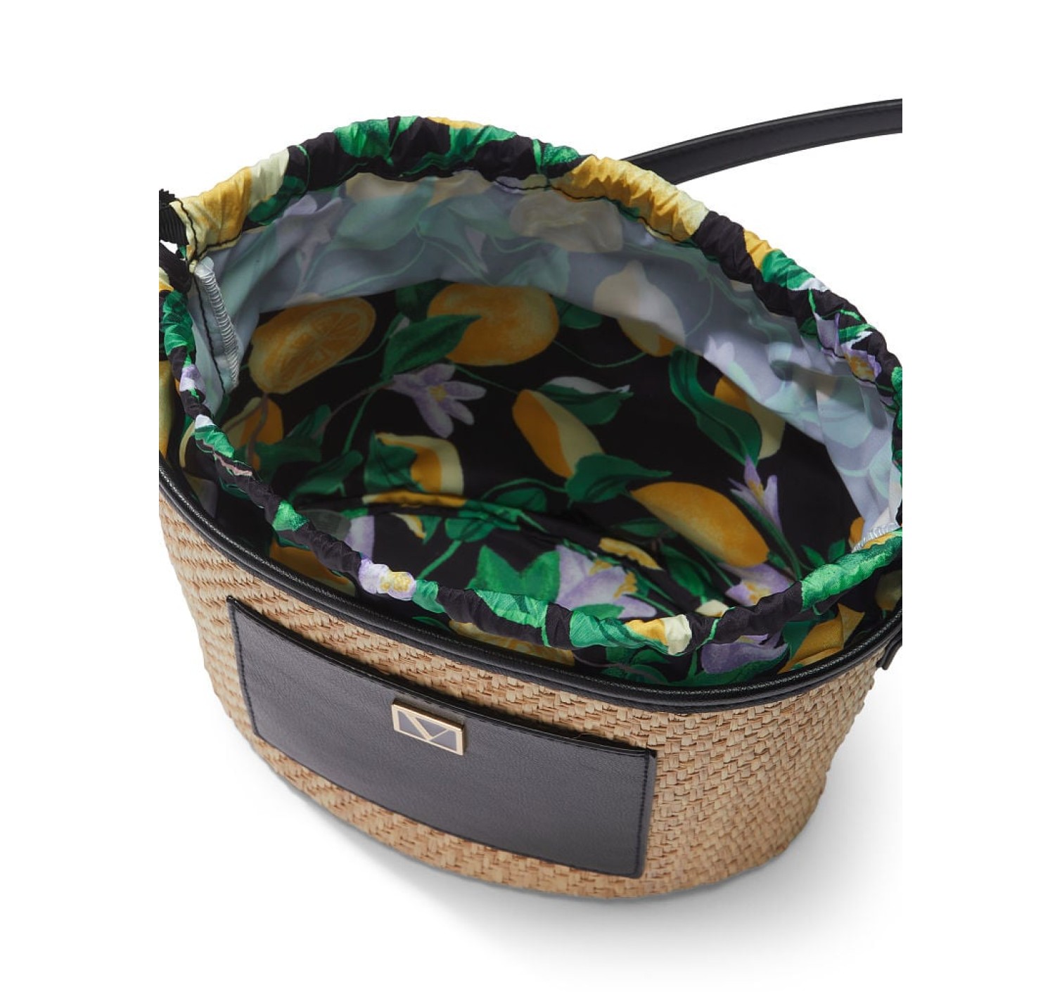 Сумка The Victoria Cinch-Top Crossbody Natural Raffia Citrus