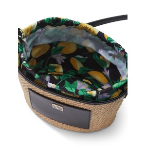 Сумка The Victoria Cinch-Top Crossbody Natural Raffia Citrus