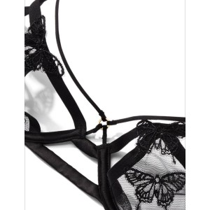  Комплект белья Very Sexy Butterfly Embroidery Open Cup Demi Bra Set
