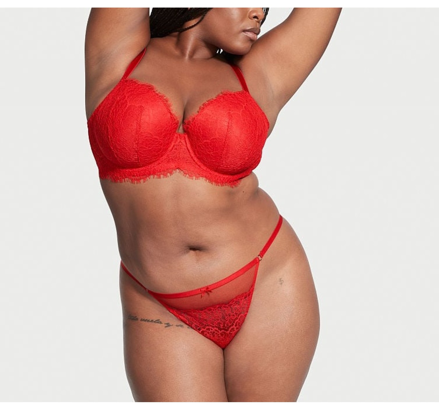 Трусики Mesh and Lace V-String Panty Lipstick