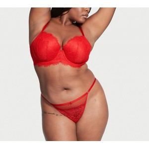 Трусики Mesh and Lace V-String Panty Lipstick