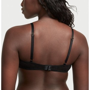 Комплект белья Logo Lace Open-Cup Demi Bra Garter Black Set
