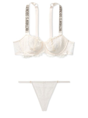 Комплект білизни Unlined Lace Shine Strap Balconette Bra set