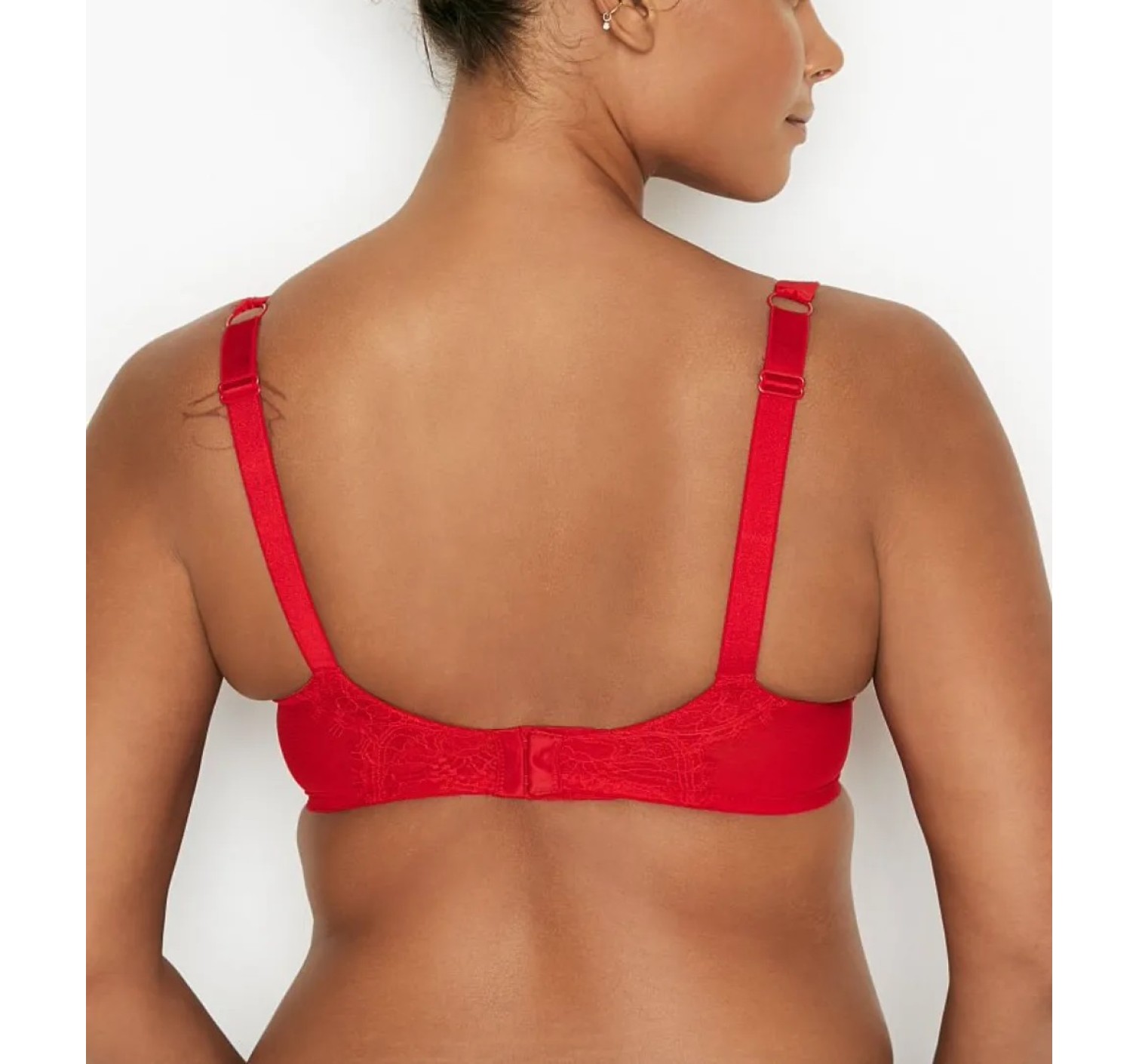 Комплект белья Unlined Lace Shine Strap 3-Piece Full Cup Demi Bra Set Lipstick