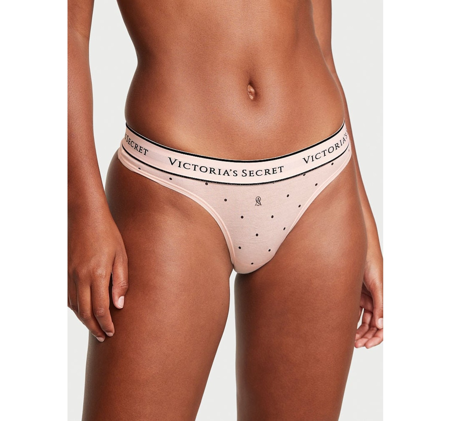 Трусики Cotton Logo Thong Panty Pink Logo Dot