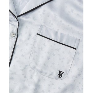 Пижама Satin Long Pajama Set Flint Gray Stars