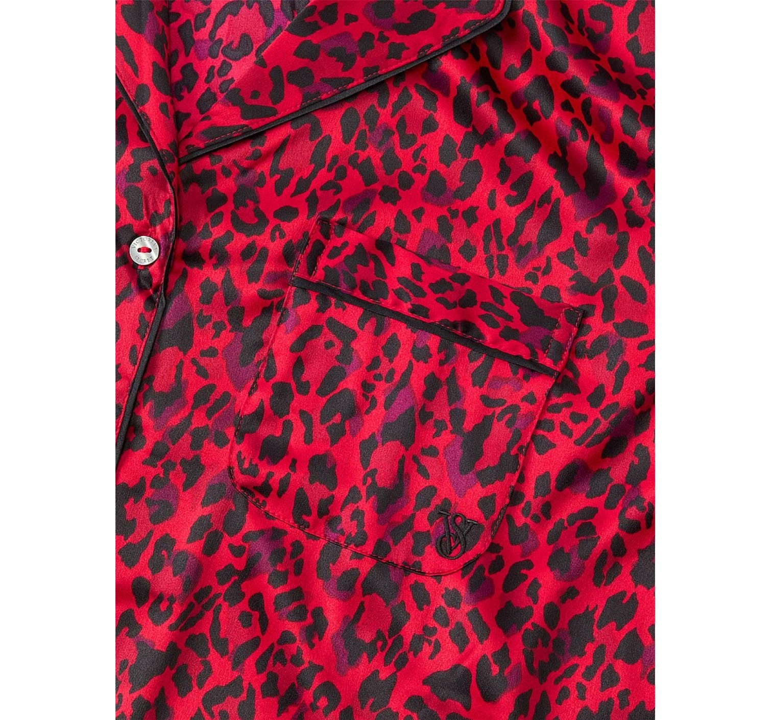 Пижама Satin Long Pajama Set Lipstick Leopard