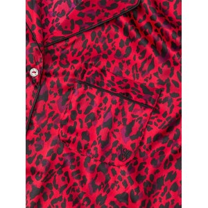 Пижама Satin Long Pajama Set Lipstick Leopard