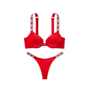 Комплект Very Sexy Smooth Shine Strap Lipstick Push Up Bra Set Logo VS