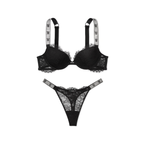 Комплект Very Sexy Lace Shine Strap Black Push Up Bra Set