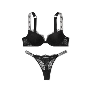 Комплект Very Sexy Lace Shine Strap Black Push Up Bra Set