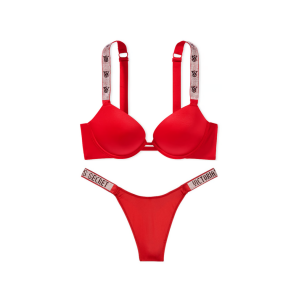 Комплект Very Sexy Smooth Shine Strap Lipstick Push Up Bra Set Logo VS