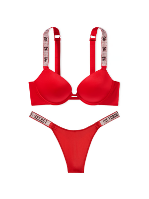 Комплект Very Sexy Smooth Shine Strap Lipstick Push Up Bra Set Logo VS
