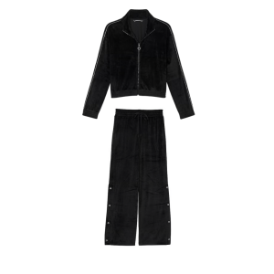Велюровый костюм Velour Diamante Wide-Leg Snap Set
